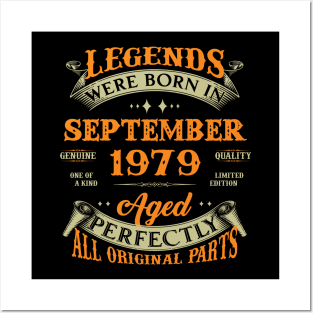 44th Birthday Gift Legends Born In September 1979 44 Years Old Posters and Art